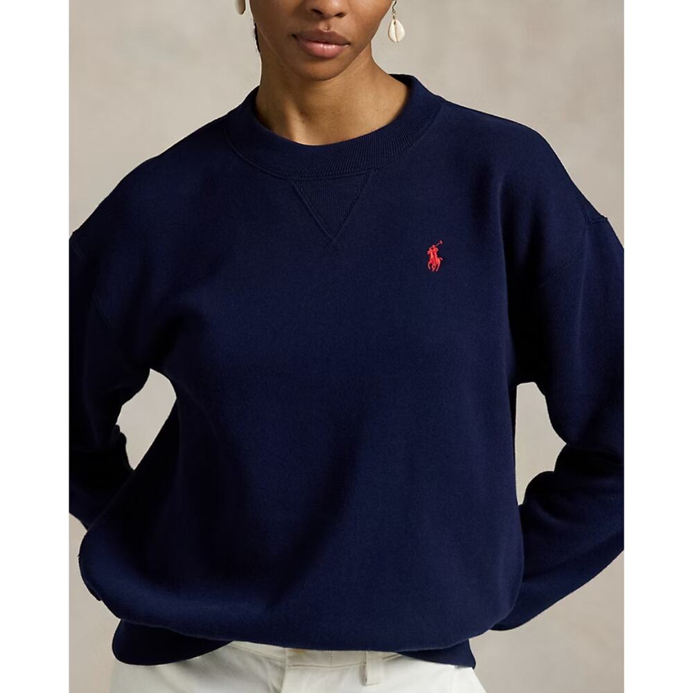 POLO RALPH LAUREN Fleece Sweatshirt in Cruise Navy Size Medium